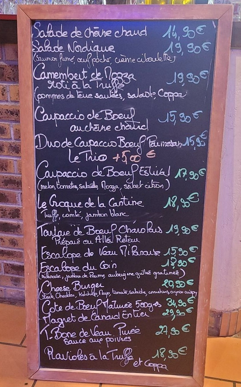 L'ardoise du jour